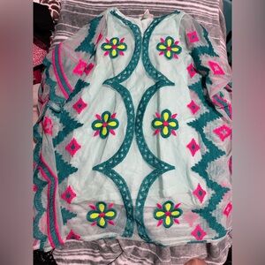 ❄️🐣Cat & Jack Teal and Pink Floral Kids Dress